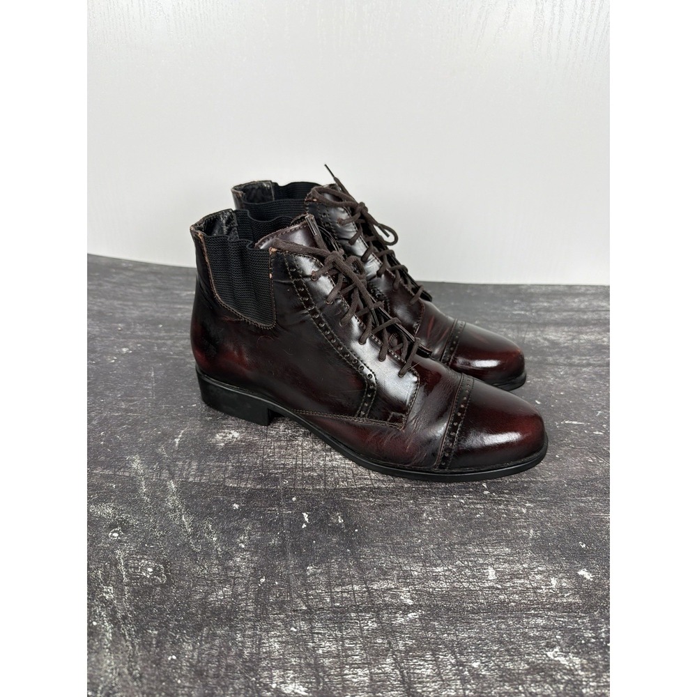 Ariat Womens 8M US Burgundy Leather Paddock Riding Boots Lace‎ Up Ankle Boots